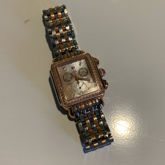 Michele Silver and Rose Gold Deco watch main image 5